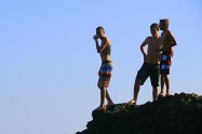 Boys on rock